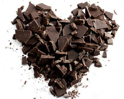 chocolate amargo coração